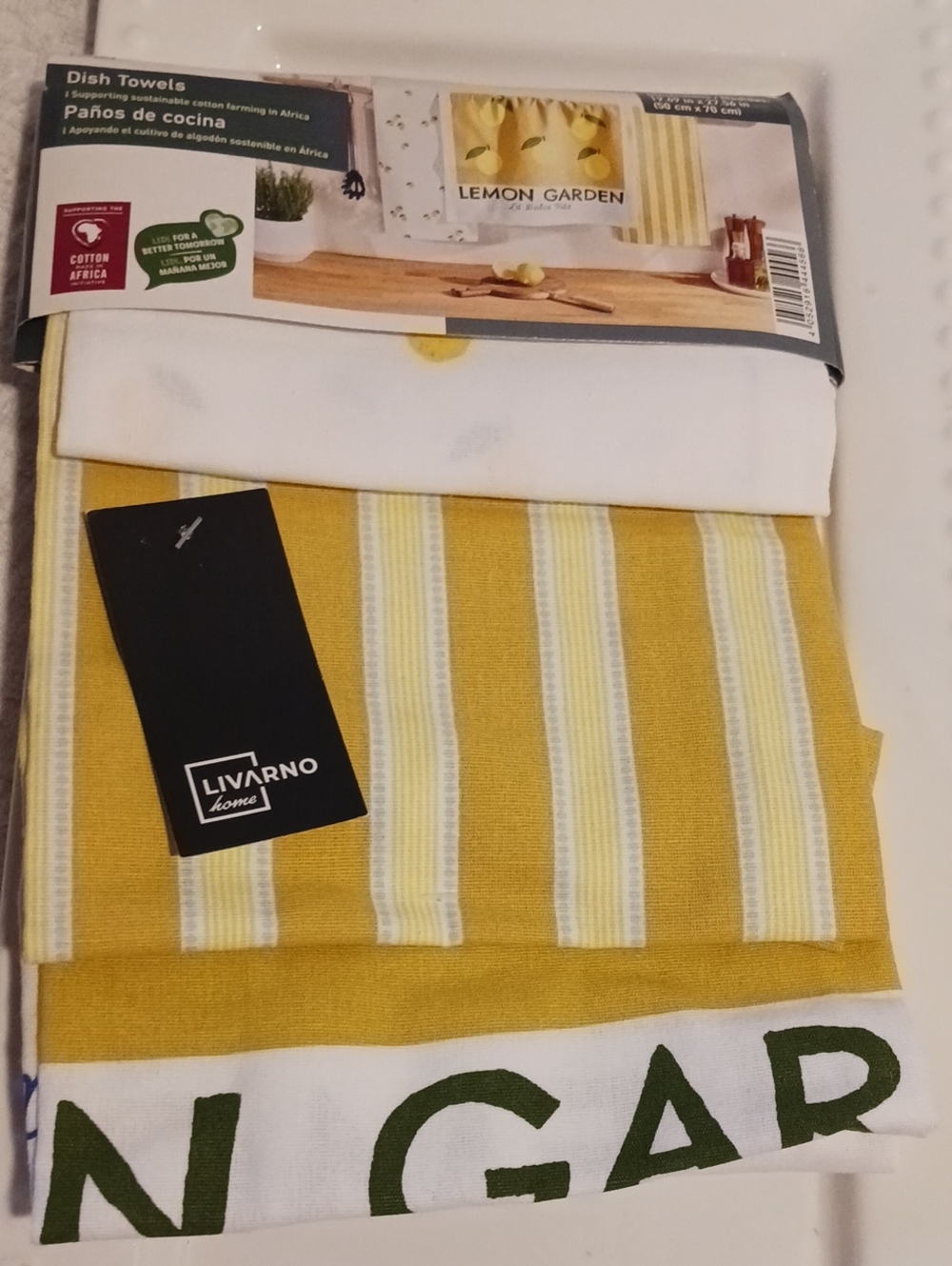 Lemon Garden Yellow Striped Kitchen Dish Towels Assorted Set Of 3  🍋⚜️🍋⚜️🍋⚜️